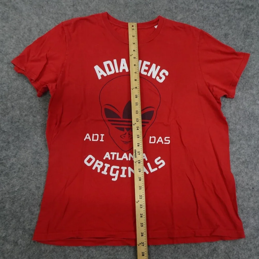 Vintage Adidas Originals T Shirt Mens XL Adialiens Atlanta Red Short Sleeve
